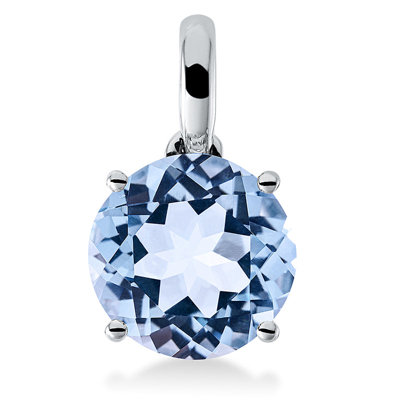 Anhänger 18 kt WG, mit Öse, 1 Topas 3,60 ct sky blue