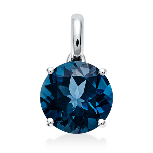 Anhänger 18 kt WG, mit Öse, 1 Topas 3,00 ct Lond. blue