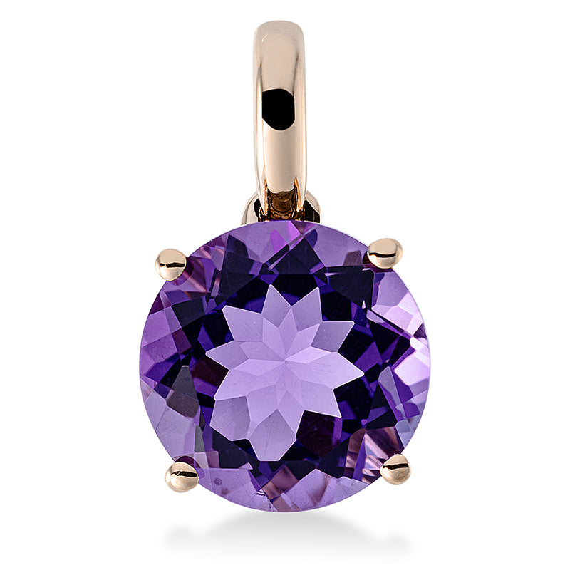 Anhänger 18 kt RG, mit Öse, 1 Amethyst 2,70 ct lila