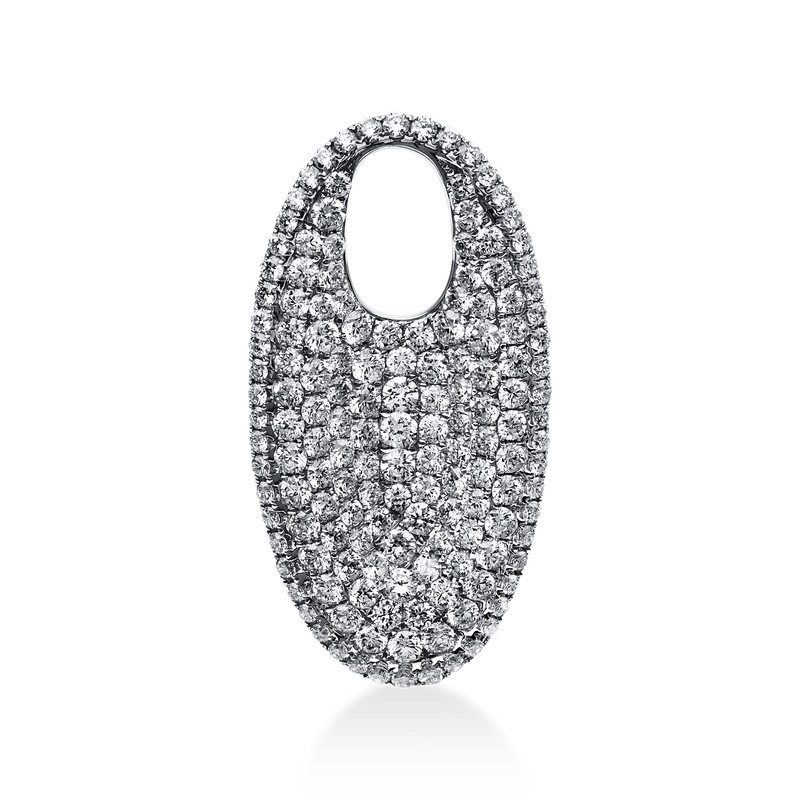 Anhänger 18 kt WG, mit Öse, 107 Brill. 1,54 ct, TW-si, 10 Brill. 0,25 ct, TW-si, 47 Brill. 0,34 ct, TW-si