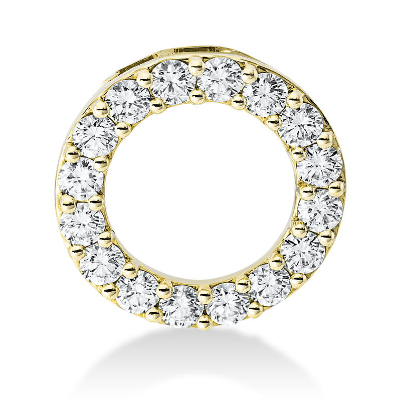 Anhänger 18 kt GG, 16 Brill. 0,89 ct, TW-si