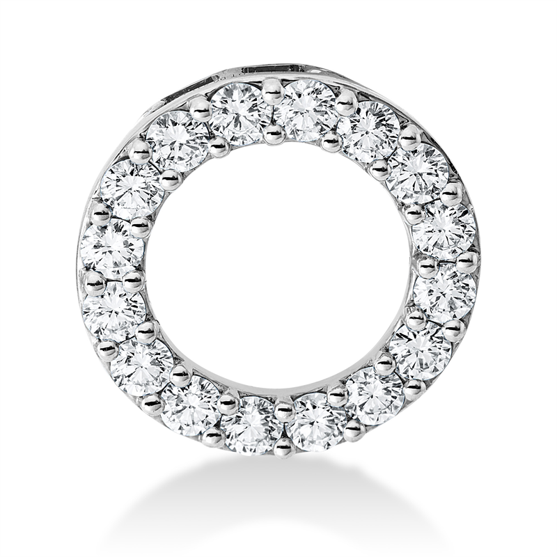 Anhänger 18 kt WG, 16 Brill. 0,87 ct, TW-si