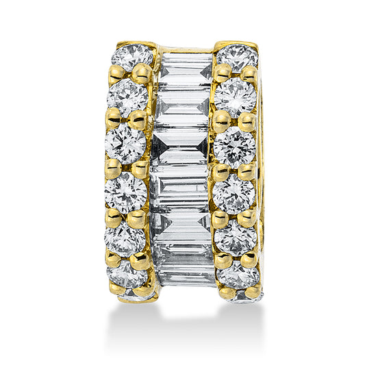 Anhänger 18 kt GG, 8 Trap. 0,16 ct, TW-si, 14 Brill. 0,16 ct, TW-si