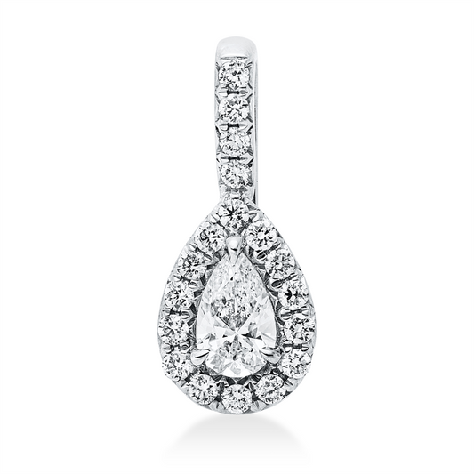 Anhänger 18 kt WG, mit Öse, 1 Tropfen 0,24 ct, TW-si, 18 Brill. 0,15 ct, W-si