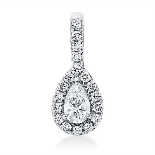 Anhänger 18 kt WG, mit Öse, 1 Tropfen 0,26 ct, TW-si, 18 Brill. 0,15 ct, W-si