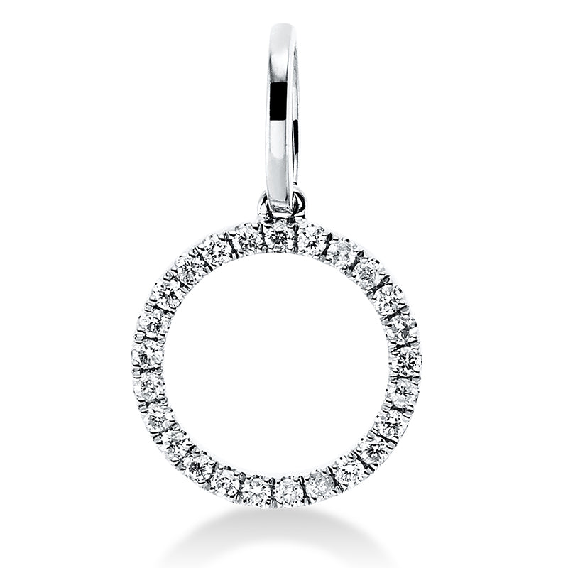 Anhänger 18 kt WG, mit Öse, 25 Brill. 0,11 ct, TW-si