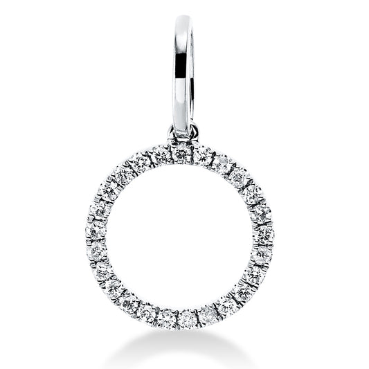 Anhänger 18 kt WG, mit Öse, 25 Brill. 0,11 ct, TW-si