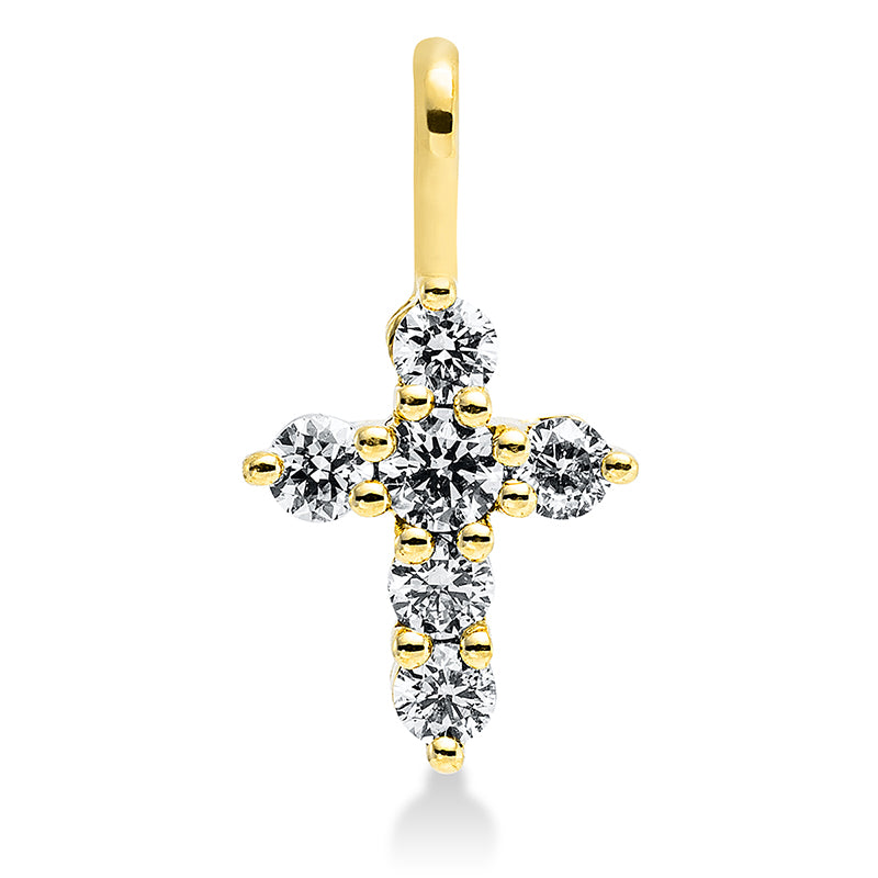 Anhänger 18 kt GG, mit Öse, 6 Brill. 0,19 ct, TTLB-si