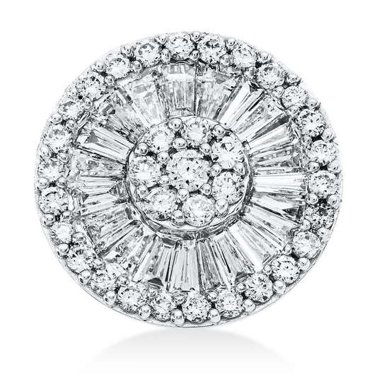 Anhänger 18 kt WG, 34 Brill. 0,25 ct, TW-si, 20 Trap. 0,44 ct, TW-si