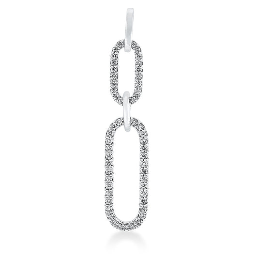 Anhänger 18 kt WG, mit Öse, 34 Brill. 0,18 ct, TW-si, 22 Brill. 0,08 ct, TW-si