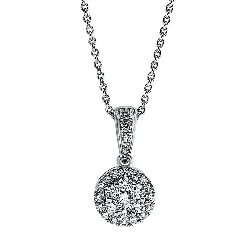 Anhänger 18 kt WG, mit Öse, 28 Brill. 0,42 ct, TW-si
