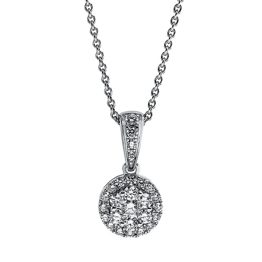 Anhänger 18 kt WG, mit Öse, 28 Brill. 0,42 ct, TW-si