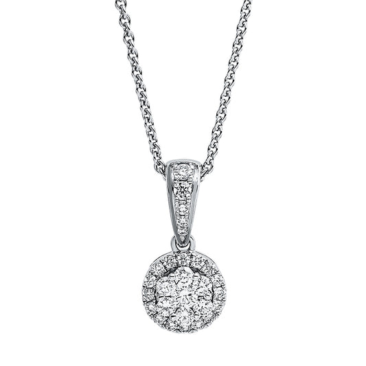 Anhänger 18 kt WG, mit Öse, 28 Brill. 0,33 ct, TW-si