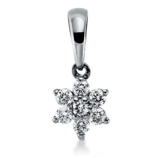 Anhänger 18 kt WG, mit Öse, 7 Brill. 0,11 ct, TW-si