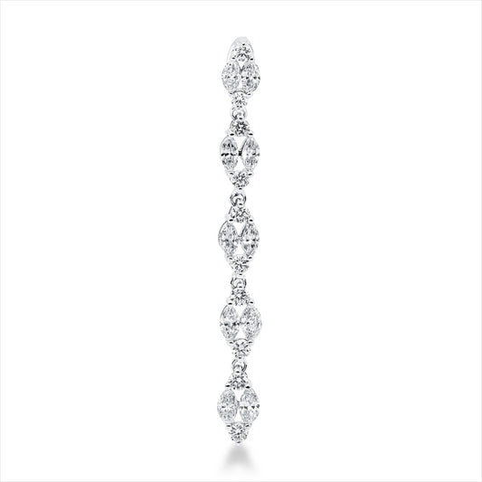 Anhänger 18 kt WG, 10 Nav. 0,41 ct, TW-si, 10 Brill. 0,20 ct, W-si