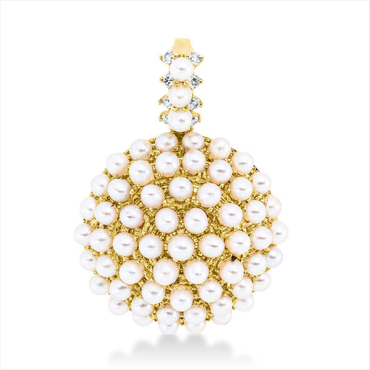 Anhänger 18 kt GG, mit Öse, 8 Brill. 0,04 ct, TW-vsi, 61 ZP weiß 1,9 mm