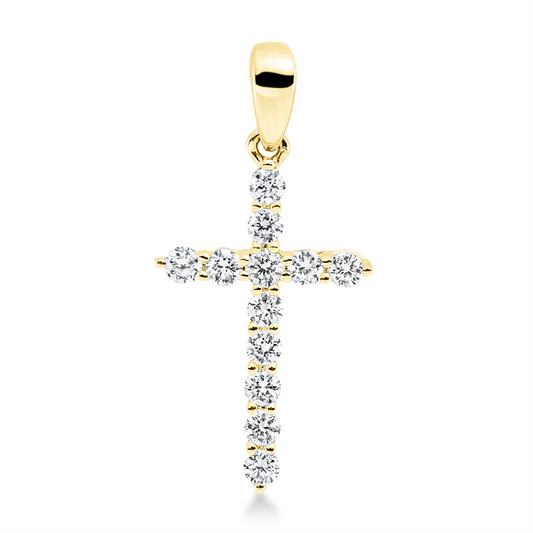 Anhänger 18 kt GG, mit Öse, 12 Brill. 0,25 ct, TW-si