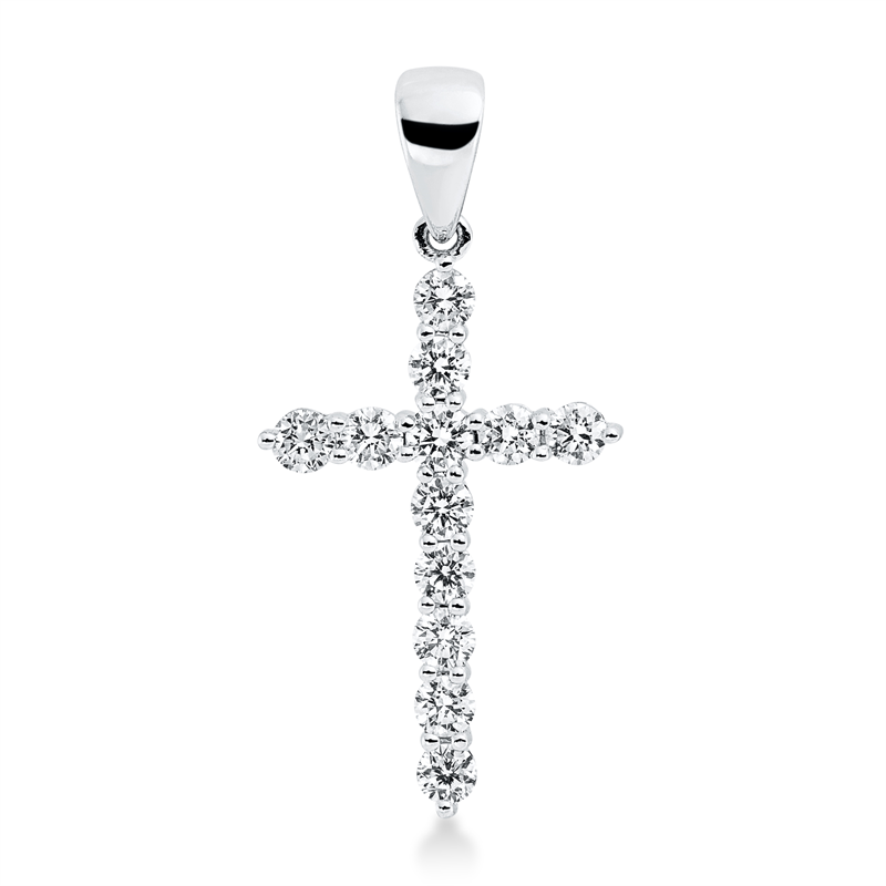 Anhänger 18 kt WG, mit Öse, 12 Brill. 0,48 ct, TW-si