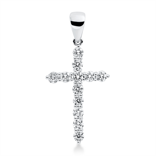 Anhänger 18 kt WG, mit Öse, 12 Brill. 0,48 ct, TW-si