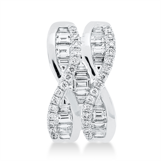 Anhänger 18 kt WG, 21 Bag. 0,71 ct, TW-vsi, 30 Brill. 0,19 ct, TW-si