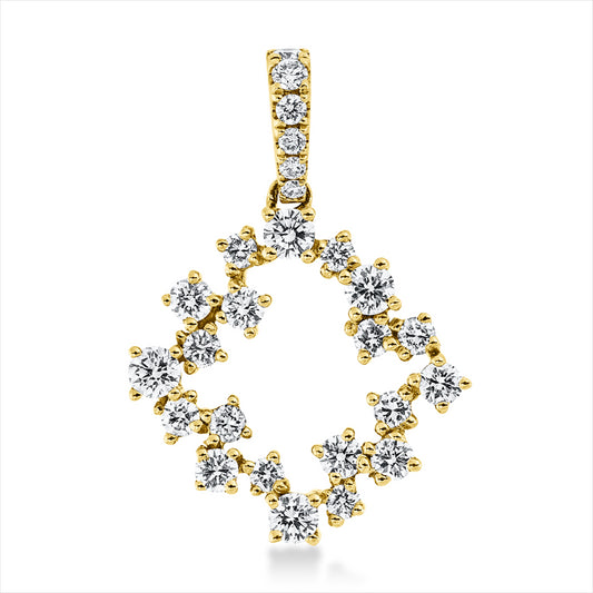 Anhänger 18 kt GG, mit Öse, 13 Brill. 0,21 ct, TW-si, 10 Brill. 0,33 ct, TW-si, 3 Brill. 0,02 ct, TW-si