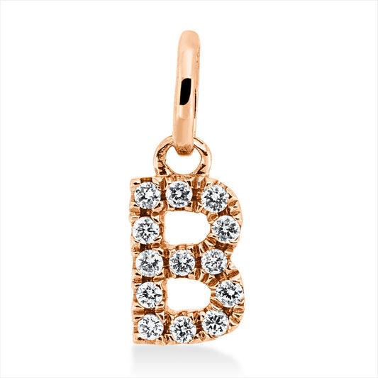 Anhänger 18 kt RG, mit Öse, 13 Brill. 0,06 ct, TW-si