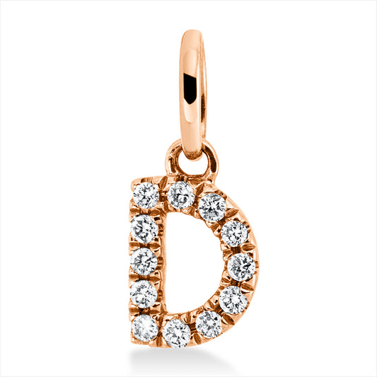 Anhänger 18 kt RG, mit Öse, 12 Brill. 0,05 ct, TW-si