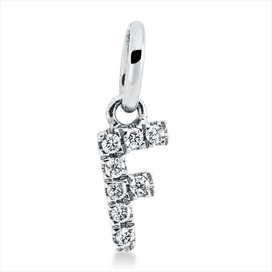 Anhänger 18 kt WG, mit Öse, 8 Brill. 0,04 ct, TW-si