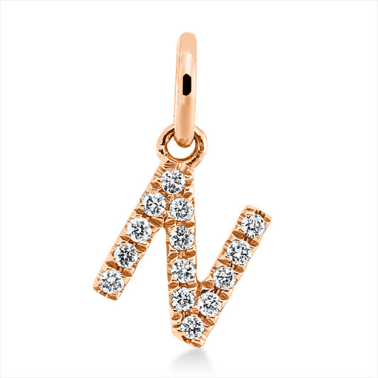 Anhänger 18 kt RG, mit Öse, 14 Brill. 0,06 ct, TW-si