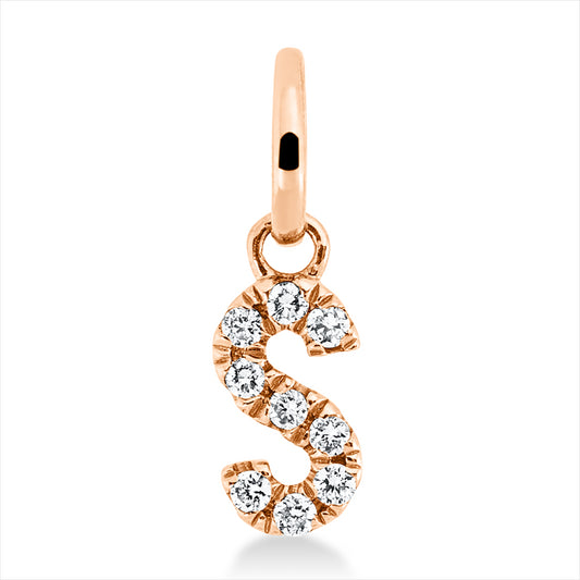 Anhänger 18 kt RG, mit Öse, 9 Brill. 0,04 ct, TW-si