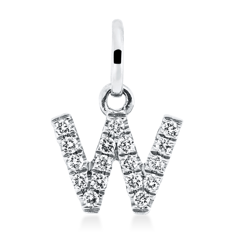 Anhänger 18 kt WG, mit Öse, 17 Brill. 0,07 ct, TW-si