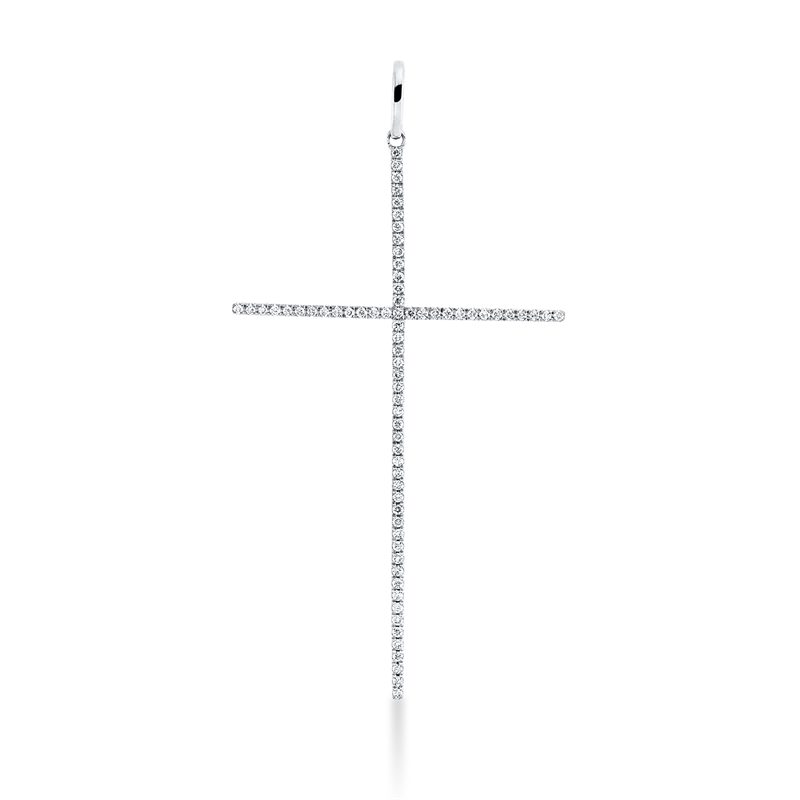 Anhänger 18 kt WG, mit Öse, 71 Brill. 0,15 ct, W-si
