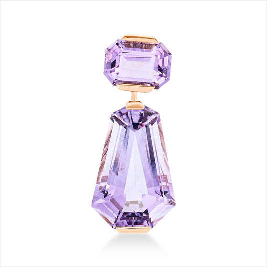 Anhänger 18 kt RG, 1 Amethyst 4,10 ct lila, 1 Amethyst 1,00 ct lila