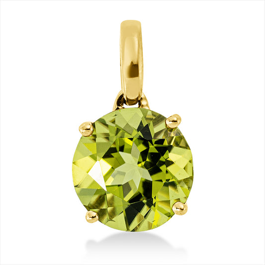 Anhänger 18 kt GG, mit Öse, 1 Peridot 2,80 ct grün