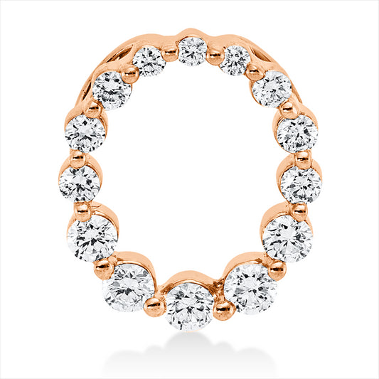 Anhänger 18 kt RG, 5 Brill. 0,16 ct, TW-si, 3 Brill. 0,03 ct, TW-si, 6 Brill. 0,10 ct, TW-si