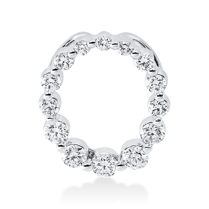 Anhänger 18 kt WG, 6 Brill. 0,09 ct, TW-si, 5 Brill. 0,16 ct, TW-si, 3 Brill. 0,03 ct, TW-si
