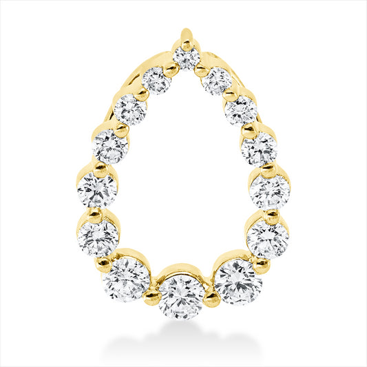 Anhänger 18 kt GG, 6 Brill. 0,21 ct, TW-si, 1 Brill. 0,05 ct, TW-si, 7 Brill. 0,09 ct, TW-si