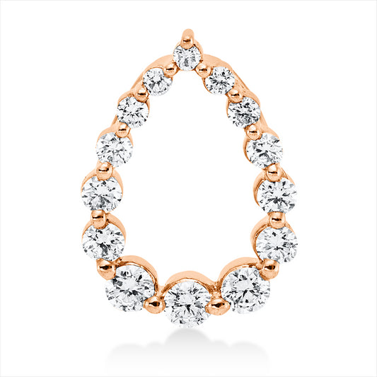 Anhänger 18 kt RG, 6 Brill. 0,22 ct, TW-si, 1 Brill. 0,06 ct, TW-si, 7 Brill. 0,10 ct, TW-si