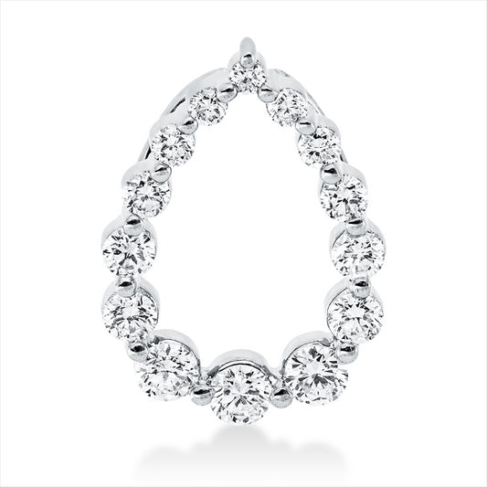 Anhänger 18 kt WG, 6 Brill. 0,21 ct, TW-si, 1 Brill. 0,05 ct, TW-si, 7 Brill. 0,10 ct, TW-si