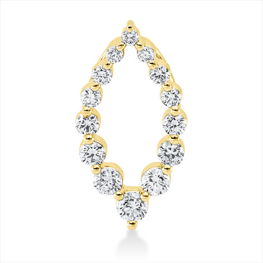 Anhänger 18 kt GG, 4 Brill. 0,15 ct, TW-si, 1 Brill. 0,06 ct, TW-si, 9 Brill. 0,12 ct, TW-si