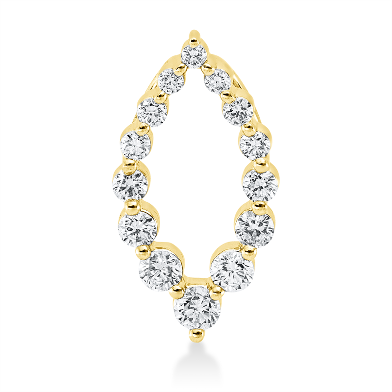 Anhänger 18 kt GG, 4 Brill. 0,15 ct, TW-si, 1 Brill. 0,06 ct, TW-si, 9 Brill. 0,13 ct, TW-si