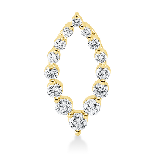 Anhänger 18 kt GG, 4 Brill. 0,15 ct, TW-si, 1 Brill. 0,06 ct, TW-si, 9 Brill. 0,13 ct, TW-si