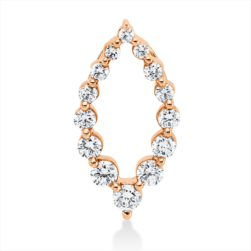 Anhänger 18 kt RG, 4 Brill. 0,15 ct, TW-si, 1 Brill. 0,06 ct, TW-si, 9 Brill. 0,13 ct, TW-si