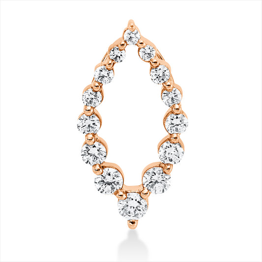Anhänger 18 kt RG, 4 Brill. 0,15 ct, TW-si, 1 Brill. 0,06 ct, TW-si, 9 Brill. 0,13 ct, TW-si