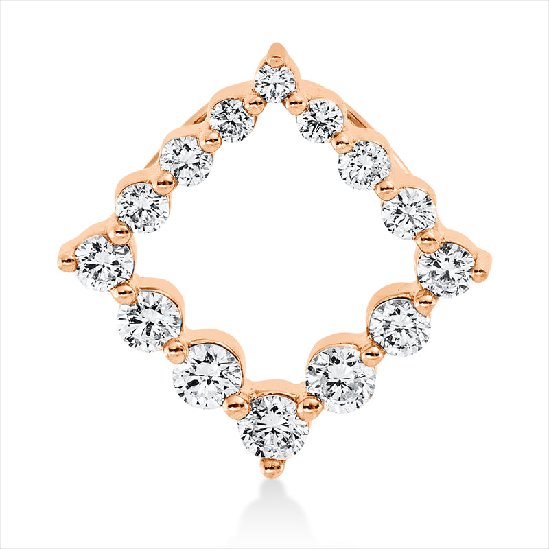 Anhänger 18 kt RG, 6 Brill. 0,23 ct, TW-si, 1 Brill. 0,05 ct, TW-si, 7 Brill. 0,12 ct, TW-si