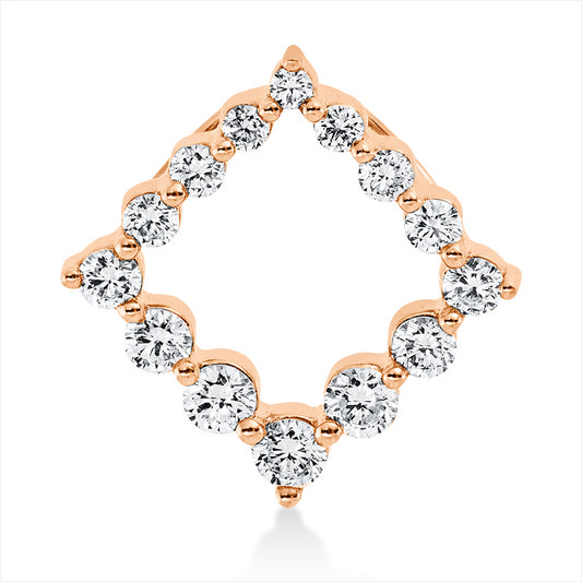 Anhänger 18 kt RG, 6 Brill. 0,23 ct, TW-si, 1 Brill. 0,05 ct, TW-si, 7 Brill. 0,12 ct, TW-si