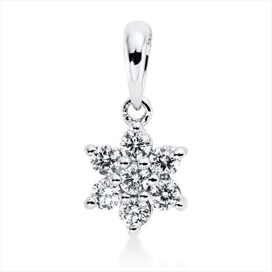 Anhänger 18 kt WG, mit Öse, 7 Brill. 0,12 ct, TW-si