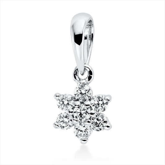 Anhänger 18 kt WG, mit Öse, 7 Brill. 0,08 ct, TW-si