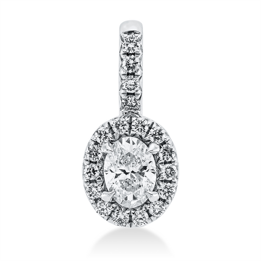 Anhänger 18 kt WG, mit Öse, 1 Oval 0,25 ct, TW-si, 18 Brill. 0,13 ct, W-si