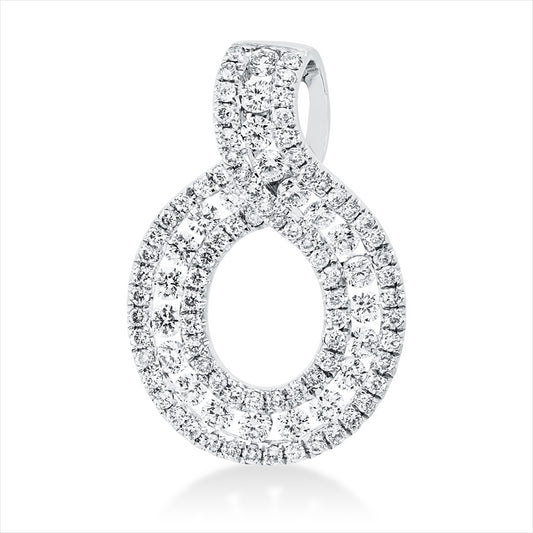 Anhänger 18 kt WG, 99 Brill. 0,53 ct, TW-si
